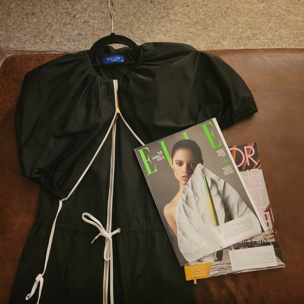 WOMEN'S Black Nylon Zip-Up Dress/ Size 34